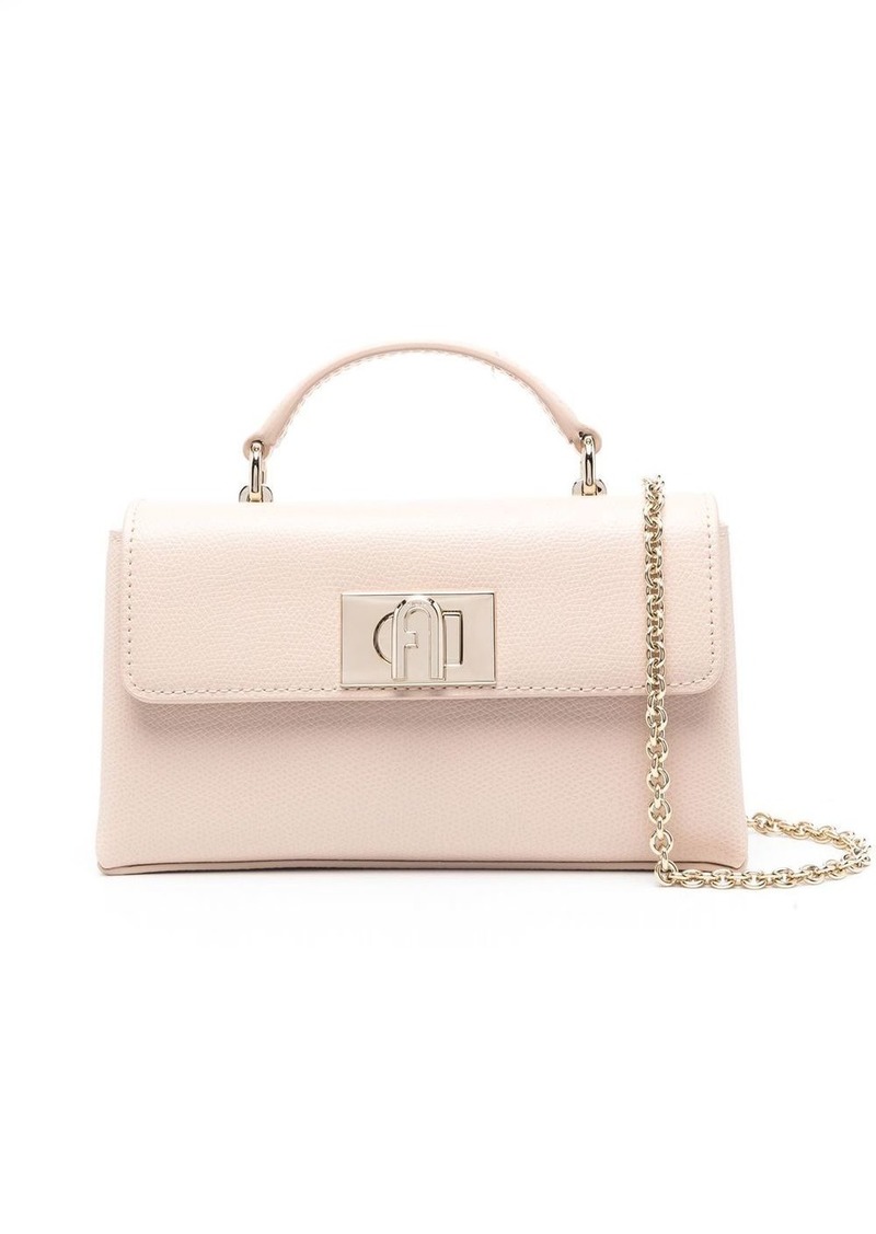 Furla logo-buckle leather tote bag