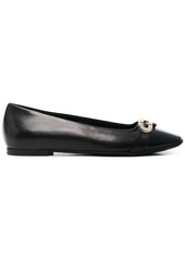 Furla logo-plaque flat ballerina shoes