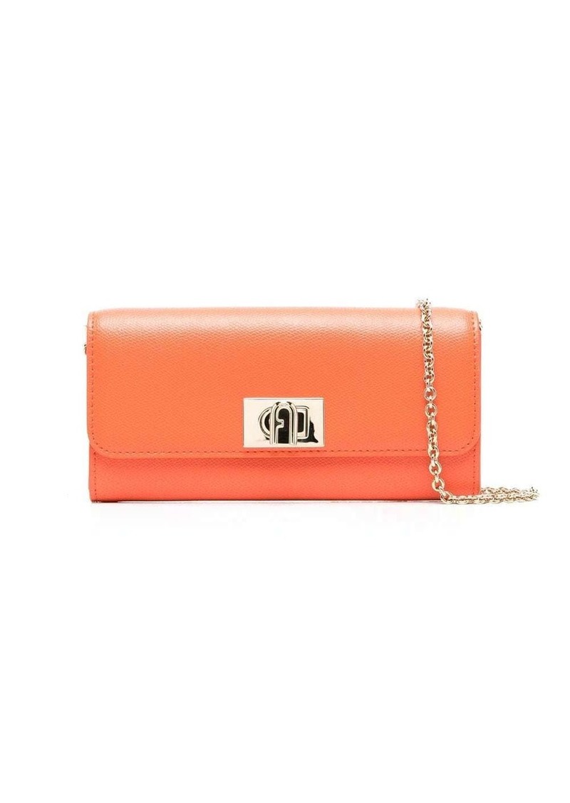 Furla logo-plaque leather crossbody bag