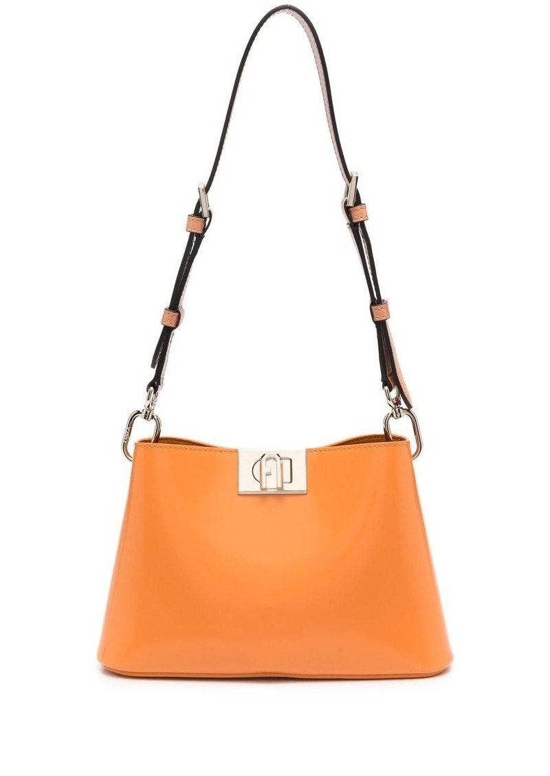 Furla logo-plaque leather shoulder bag