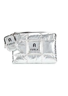 Furla Metallic Quilted Top Handle Bag