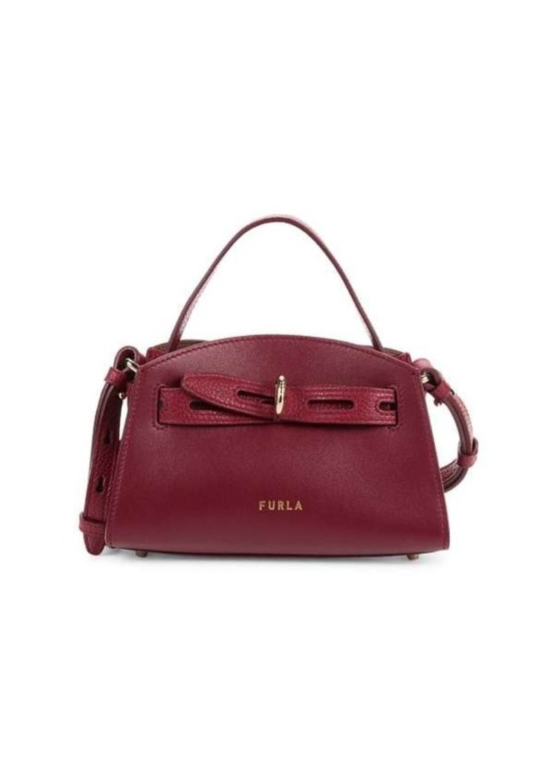 Furla Textured Leather Top Handle Bag