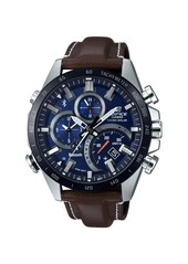 G-Shock Edifice Men's Brown Leather Band Watch, 48.1mm