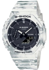 G-Shock Men's Analog Digital White Snow Camouflage Resin Strap Watch Set 45mm