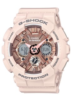 G-Shock Women's Analog-Digital Blush S Peach Resin Strap Watch 46mm GMAS120MF-4A