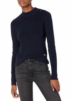 G-Star Raw Women's Exly Button Shoulder Ribbed Crew Neck Sweater