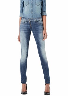 G-Star Raw Women's Lynn Zip Mid Rise Skinny Fit Jeans