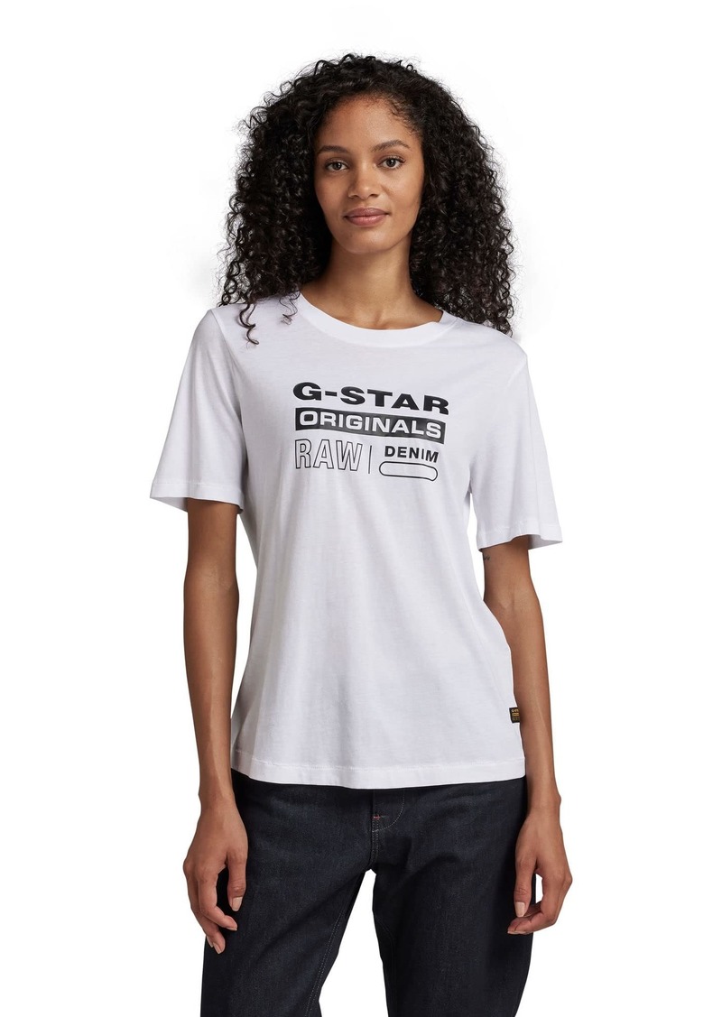 G-Star Raw Women's RAW Graphic Logo Slim Fit T-Shirt ORIGINALS: White S