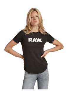 G-Star Raw Women's RAW Graphic Logo Slim Fit T-Shirt RAW: Dark Black L