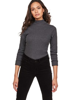 G-Star Raw Women's Ribbed Slim Fit Funnel Neck Long Sleeve Shirt  M