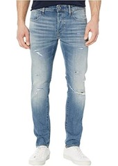 G Star Raw Denim 3301 Slim Jeans in Worn in Ripped Blue Faded