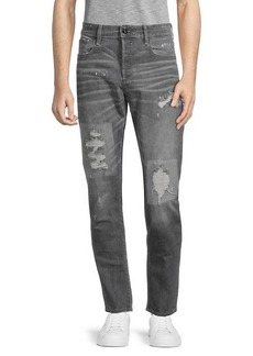 G Star Raw Denim 3301 Slim Tapered Distressed Jeans