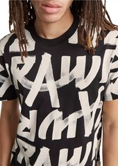 G Star Raw Denim Calligraphy Big Logo Crewneck T-Shirt