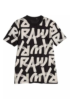 G Star Raw Denim Calligraphy Big Logo Crewneck T-Shirt
