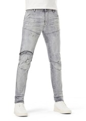 G Star Raw Denim G-STAR 5620 3D Zip Knee Distressed Skinny Jeans