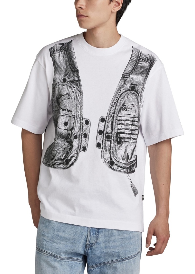 G Star Raw Denim G-Star Raw Men's Archive Vest Graphic T-Shirt - White