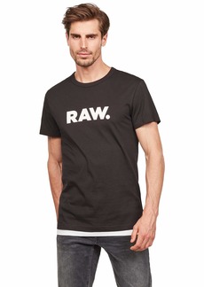 G Star Raw Denim G-Star Raw Men's Holorn Graphic Crew Neck Short Sleeve T-Shirt RAW: Black