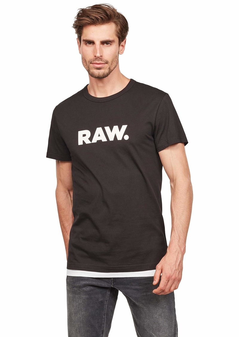 G Star Raw Denim G-Star Raw Men's Holorn Graphic Crew Neck Short Sleeve T-Shirt RAW: Black