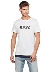 G Star Raw Denim G-Star Raw Men's Holorn Graphic Crew Neck Short Sleeve T-Shirt RAW: White