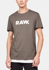 G Star Raw Denim G-Star Raw Men's Holorn Raw Graphic Logo Crewneck T-Shirt - Sartho Blue
