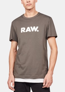 G Star Raw Denim G-Star Raw Men's Holorn Raw Graphic Logo Crewneck T-Shirt - Gs Grey