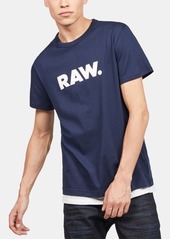 G Star Raw Denim G-Star Raw Men's Holorn Raw Graphic Logo Crewneck T-Shirt - White
