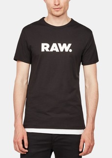 G Star Raw Denim G-Star Raw Men's Holorn Raw Graphic Logo Crewneck T-Shirt - Black