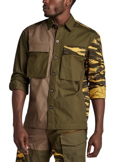 G Star Raw Denim G-Star Raw Men's Multi-Fabric Camo Shirt - Shadow Olive