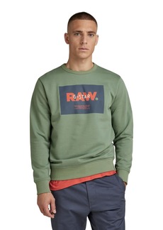 G Star Raw Denim G-Star Raw Men's Premium Graphic Crew Neck Sweatshirt BOX: Iceberg Green S