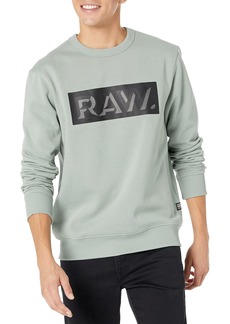 G Star Raw Denim G-Star Raw Men's Premium Graphic Crew Neck Sweatshirt RAW: Iceberg Green