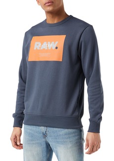 G Star Raw Denim G-Star Raw Men's Premium Graphic Crew Neck Sweatshirt BOX: Fantem Blue S
