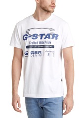 G Star Raw Denim G-Star Raw Men's Straight-Fit Logo Graphic T-Shirt - White