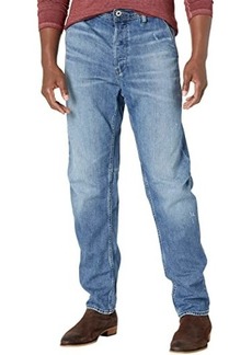 G Star Raw Denim Grip 3-D Relaxed Tapered in Faded Haque Blue Destroyed
