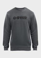 G Star Raw Denim Men's Distressed Logo Sweatshirt
