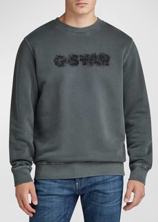 G Star Raw Denim Men's Distressed Logo Sweatshirt