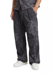 G Star Raw Denim Pleated Wide-Leg Denim Pants