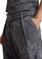 G Star Raw Denim Pleated Wide-Leg Denim Pants