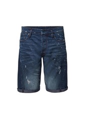 G Star Raw Denim Scutar 3D Paint-Splatter Distressed Denim Shorts