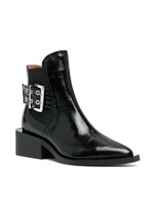 Ganni 45mm buckle-detail leather boots