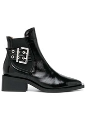 Ganni 45mm buckle-detail leather boots