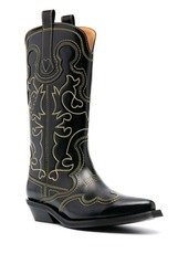 Ganni 45mm western leather boots