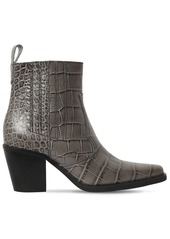 Ganni 70mm Western Embossed Croc Leather Boots