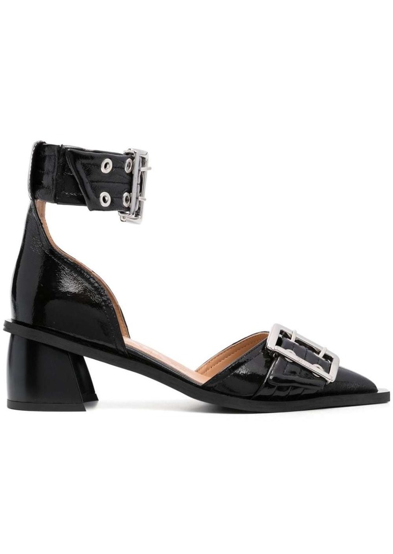 Ganni 7mm buckle-detail pumps