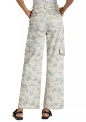 Ganni Angi Floral Straight Cargo Jeans