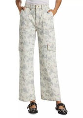 Ganni Angi Floral Straight Cargo Jeans