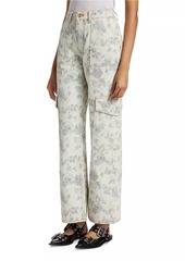 Ganni Angi Floral Straight Cargo Jeans