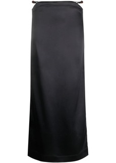 Ganni bead-detailing satin maxi skirt