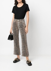 Ganni Betzy leopard cropped jeans