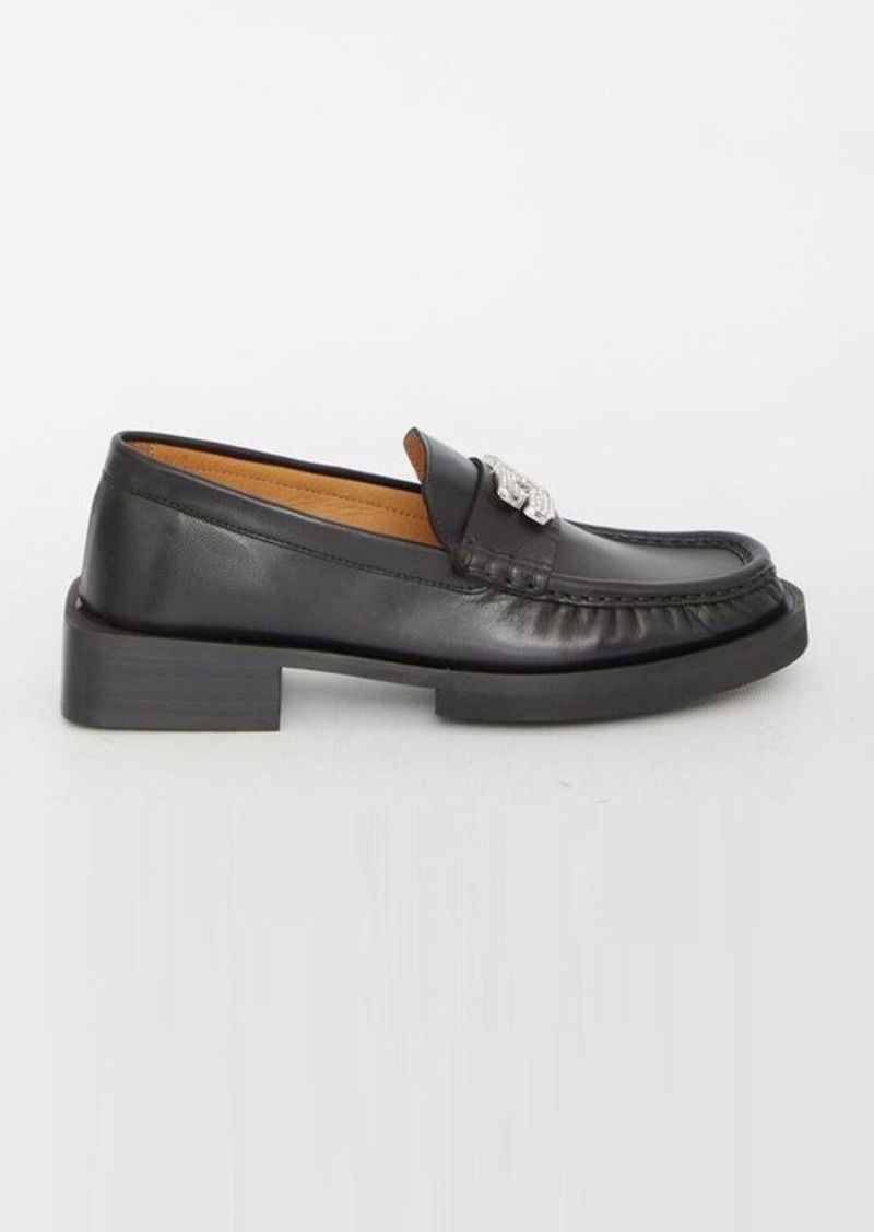 Ganni Black leather loafers