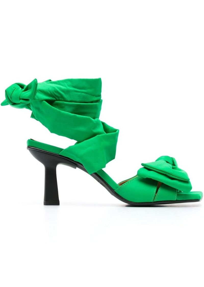 Ganni bow-detail 85mm sandals